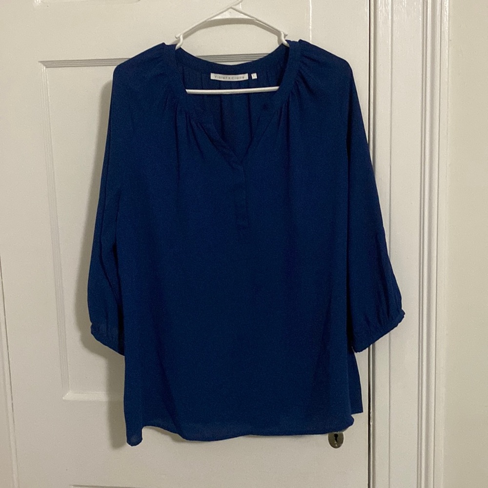 Violet + Claire large blue blouse
